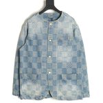 Louis Vuitton 24SS Checkerboard Collarless Denim Shirt Jacket