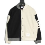Thom Browne patchwork 4-bar baseball jersey jacket TSK1