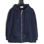 Miu Miu embroidered logo velvet zip-up jacket TSK2