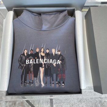 Balenciaga portrait print hooded sweatshirt