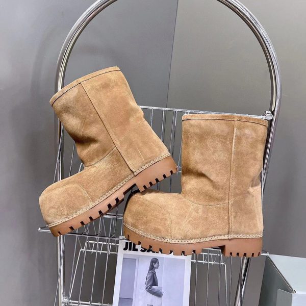 Balenciaga Alaska Fur Boots Brown