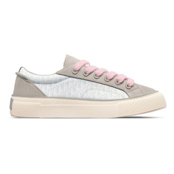 B33 SNEAKER  Gray and white Smooth Calfskin Dior Oblique Jacquard
