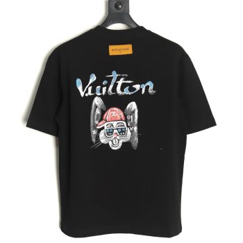 Louis Vuitton hand-painted graffiti rabbit head print short-sleeve TSK1
