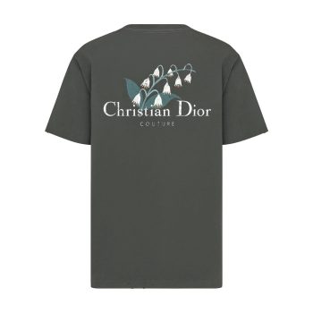 Dior lily of the valley slogan print T-shirt