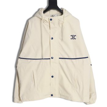 Celine embroidered slogan retro zipper windbreaker jacket