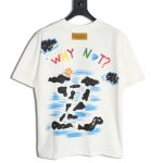 Louis Vuitton Back Painted Cloud Graffiti Short Sleeve T-shirt