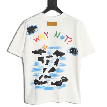 Louis Vuitton Back Painted Cloud Graffiti Short Sleeve T-shirt