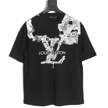 Louis Vuitton ink smudged letters printed short sleeves TSK1