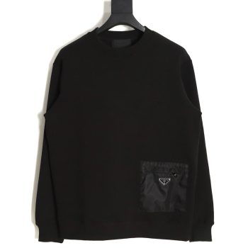 Prada 22Fw triangle pocket crew neck sweatshirt