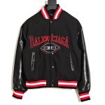 BALENCIAGA  monogram embroidered baseball jersey
