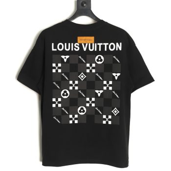 Louis Vuitton Back Checkerboard Short Sleeve T-Shirt TSK1