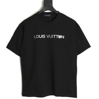 Louis Vuitton silver lettering short-sleeved T-shirt