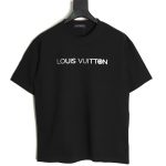 Louis Vuitton silver lettering short-sleeved T-shirt