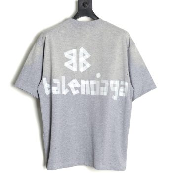 Balenciaga Grey Masking Tape Short Sleeve T-Shirt
