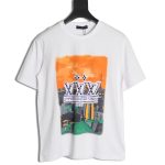 Louis Vuitton World Map Art Print Rhinestone Short Sleeve T-Shirt