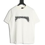 Balenciaga Lettering Embroidered LOGO Short Sleeve T-Shirt