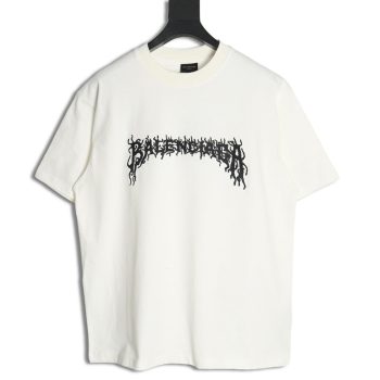 Balenciaga Lettering Embroidered LOGO Short Sleeve T-Shirt