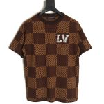 Louis Vuitton Pharrell diamond logo checkerboard knit short-sleeve