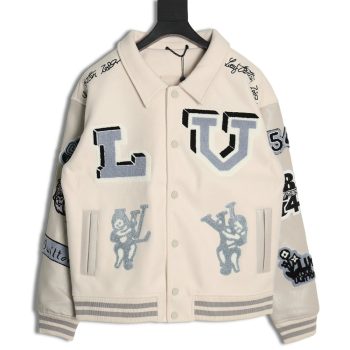 Louis vuitton baseball jacket with lettering logo