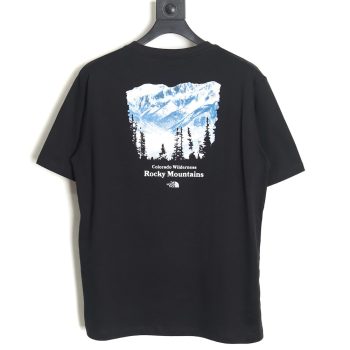 The North face snow mountain forest print short-sleeved T-shirt TSK1