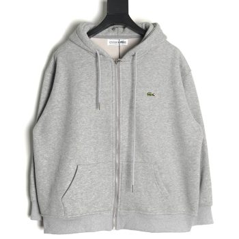Lacoste crocodile embroidered logo fleece zip-up jacket TSK2