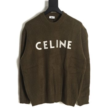 Celine 23FW letter logo crew neck sweater