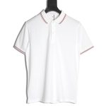 Prada small embroidered logo red edge short-sleeved polo shirt