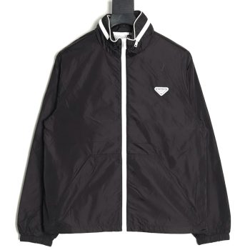 Prada White Zipper Camping Hooded Jacket
