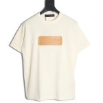 Louis Vuitton yellow chest logo knitted short-sleeved T-shirt