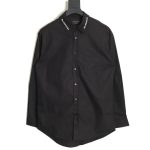 Balenciaga Neckline Lettering Embroidery Long Sleeve Shirt TSK1