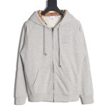 Burberry B Check Hooded Zip-Up Hoodie