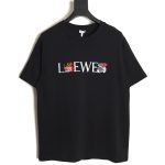 Loewe 24ss Dragon Year Limited Edition Logo Embroidered Short Sleeve T-shirt_TSK1