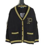 Prada Embroidered Preppy Cardigan Sweater TSK1