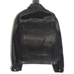 Balenciaga distressed lightning denim jacket