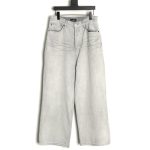 Balenciaga white waxed heavy jeans