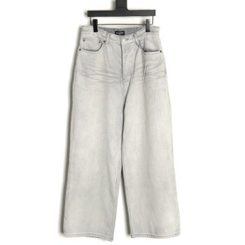 Balenciaga white waxed heavy jeans
