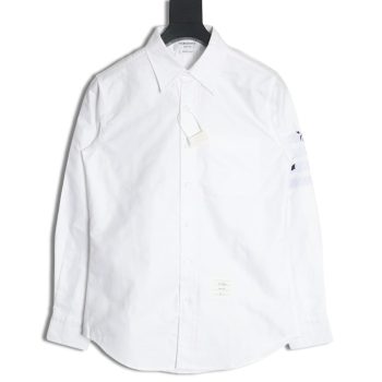 Thom Browne Four-Bar Embroidery Long Sleeve Shirt