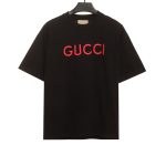 Gucci embroidered letter short sleeves