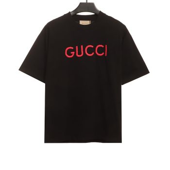 Gucci embroidered letter short sleeves