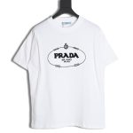 Prada 24ss toothbrush embroidered letter logo short sleeves