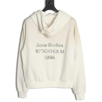 Acne Studios 1996 Washed Distressed Hoodie (White)
