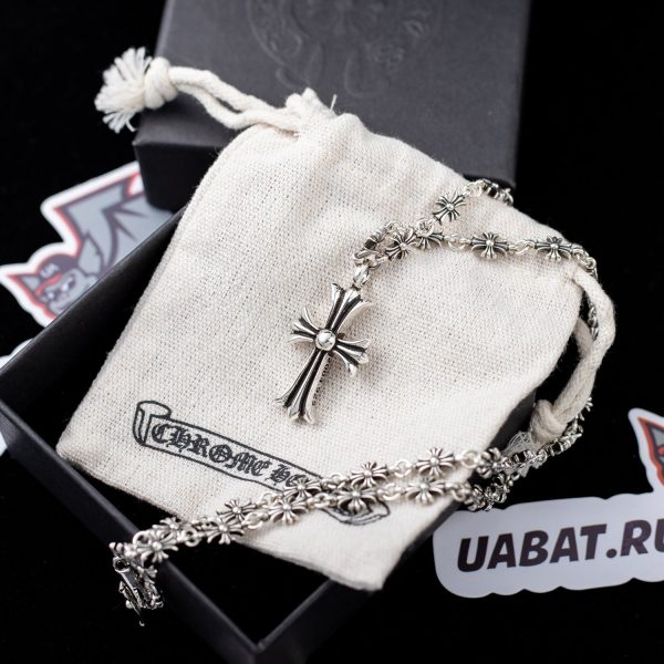 Chrome Hearts Silver Cross Pendant Necklace G9315