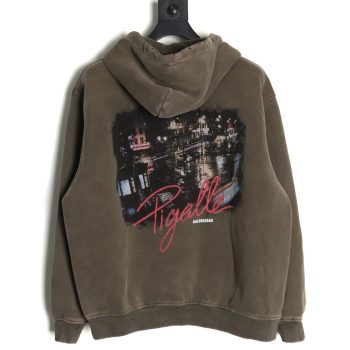 Balenciaga Parking lot night view fleece hoodie