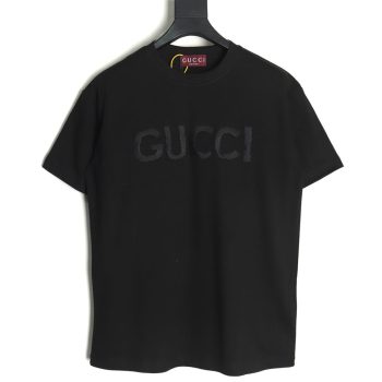Gucci Chest Lettering Embroidered Short Sleeve T-Shirt