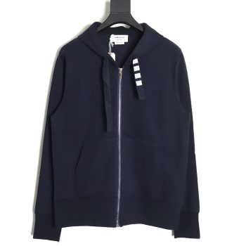 Thom Browne yarn-dyed drawstring zipper jacket TSK3