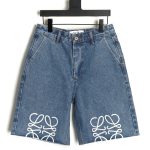 Loewe half-embroidered denim shorts