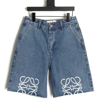 Loewe half-embroidered denim shorts