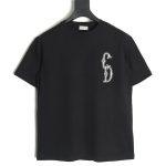 Dior gold thread embroidered CD short sleeve TSK1