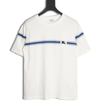 Burberry striped print embroidered horse short sleeves