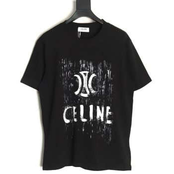 Celine distressed logo print short sleeves TSK1